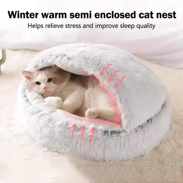 Plush Winter Cat Bed